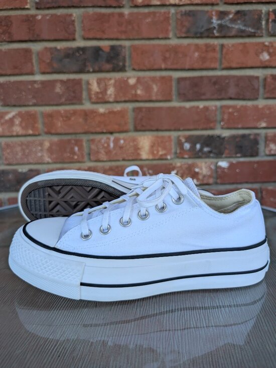 Converse Shoes - Women's Converse All Star Platform Sneakers White Shoes Size 7.5